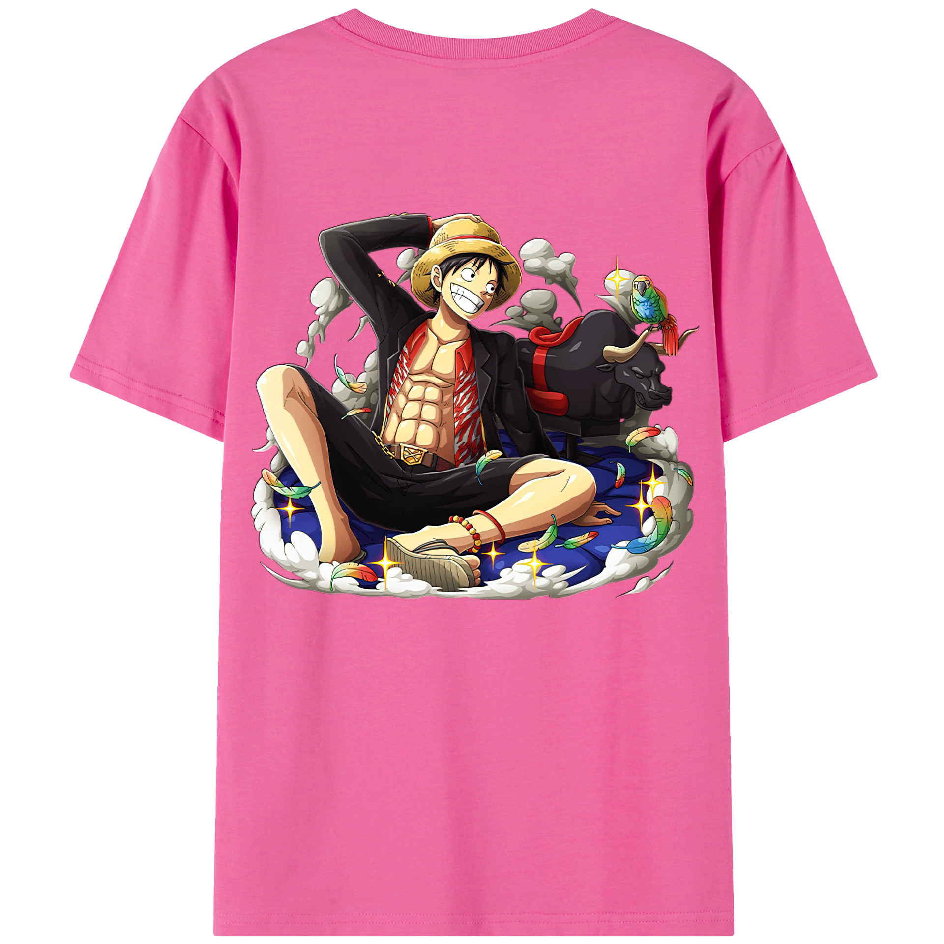 ワンピース モンキー・D・ルフィ ONE PIECE Monkey D. Luffy レディース半袖Tシャツ(バックプリント)
